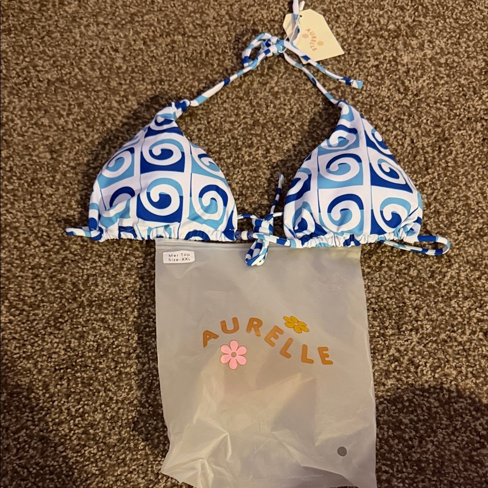 Aurelle Blue Swirl Bikini Set
